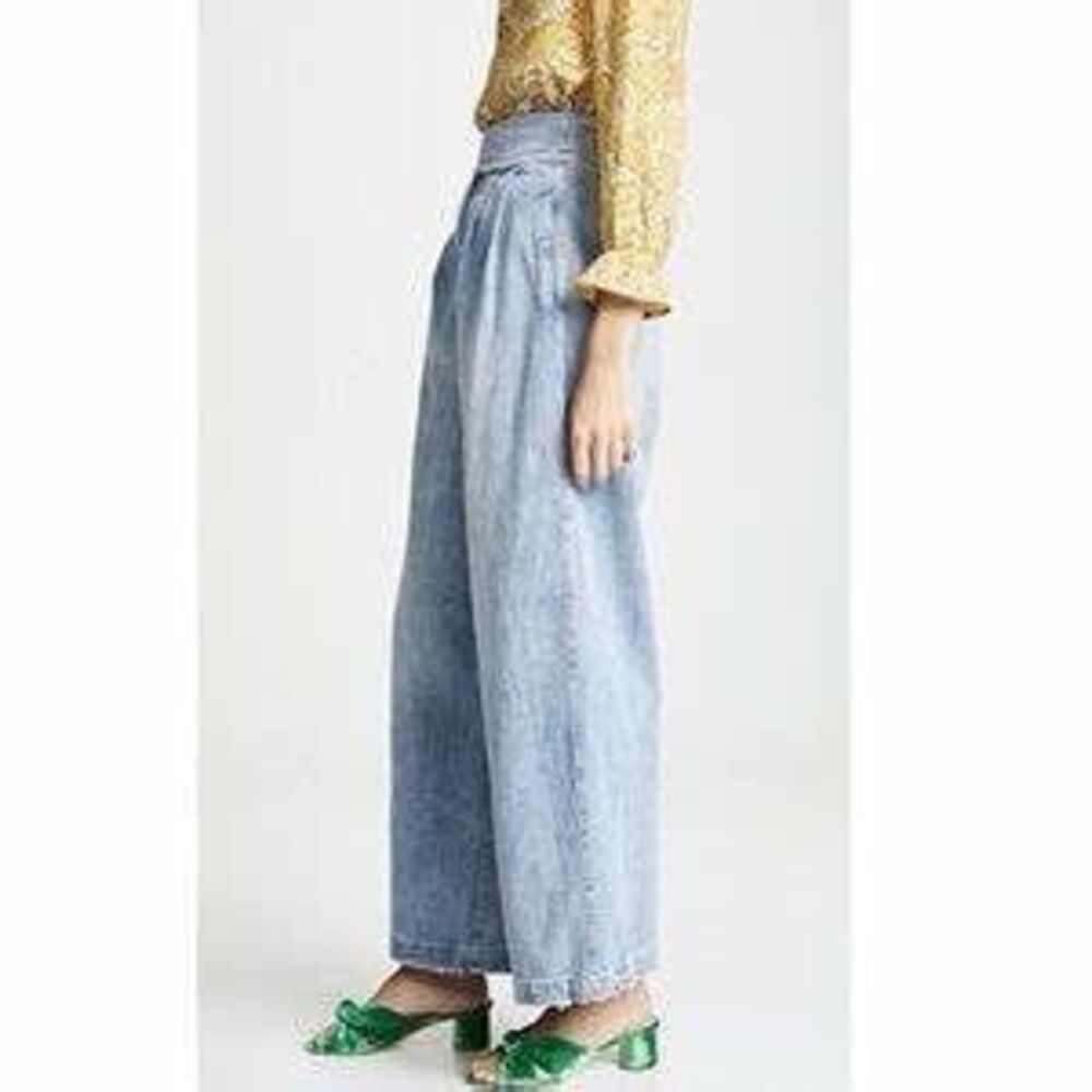 Free People Light Blue Belted Jeans NWT